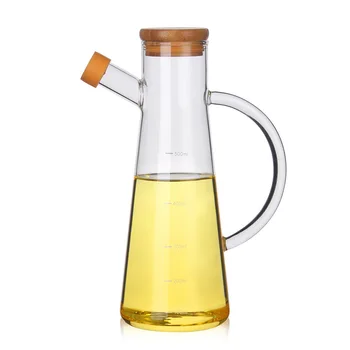 

Brand New 500ml Healthy High Borosilicate Glass Olive Oil Vinegar Pot Dispenser Bottles Vinegar Can Cruet Storage With Handle AA