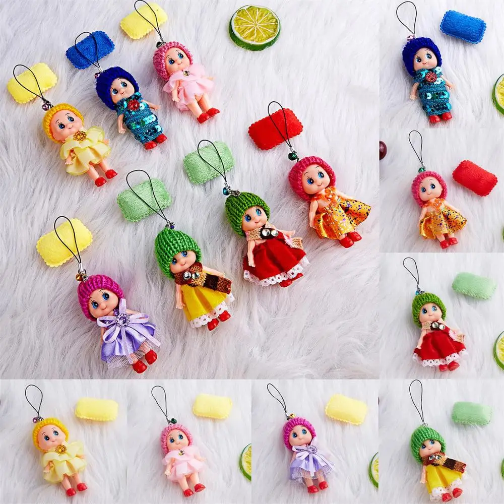 

4/5Pcs/Set Random Delivery Key Chain Cute Cartoon Colorful Pendant Hat Clown Doll Mini Plush Animals Key Chain