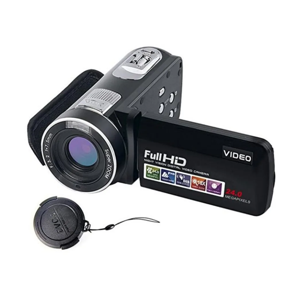 24MP 1080 HD Цифровая камера Anti-Shake видеокамера Видео CMOS микро Функция распознавания