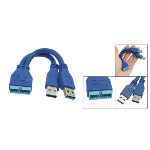 6," синий USB 3,0 A папа-папа 20 Pin разъем адаптера кабель