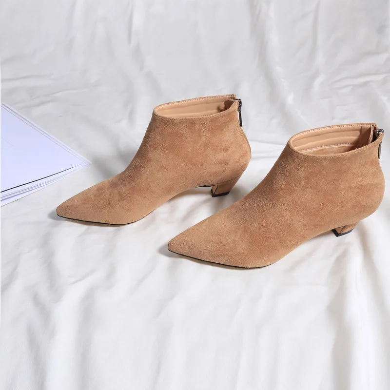 Pic Invierno as Inside as Puntiagudo De Bota Zapatos Botines Diseñador Feminina Pic As Mujer Cuero fur Corto Botas Elegante 2018 fur Vestido Inside Pic xBCnWqXZR