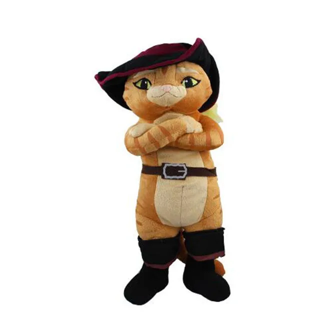Anime Cartoon Shrek Kot W Butach Black Cat Pluszowe Zabawki Miękkie