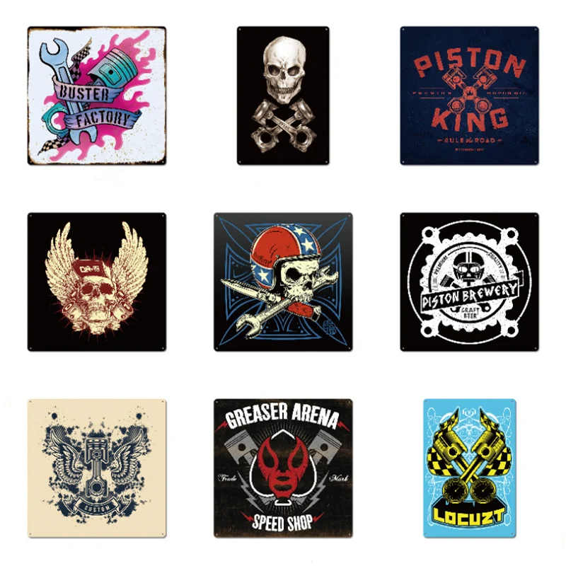 

Custom Mortor Piston Tuning Wheel-fest New Metal Tin Sign Wall Art Decor Iron Poster Retro for Home Garage Speed Shop Bar Pub