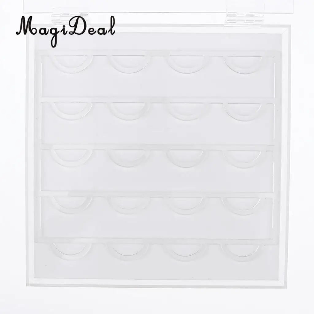 Empty Clear Acrylic 10 Pairs False Eyelash Storage Case Box Strip Fake Lashes Organizer Display Stand Makeup Salon Tool