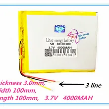 3 линии 30100100 лучшая батарея бренд 3,7 в литий-полимерный аккумулятор планшета 30101100 4000 мАч мобильный аккумулятор DIY планшетный компьютер