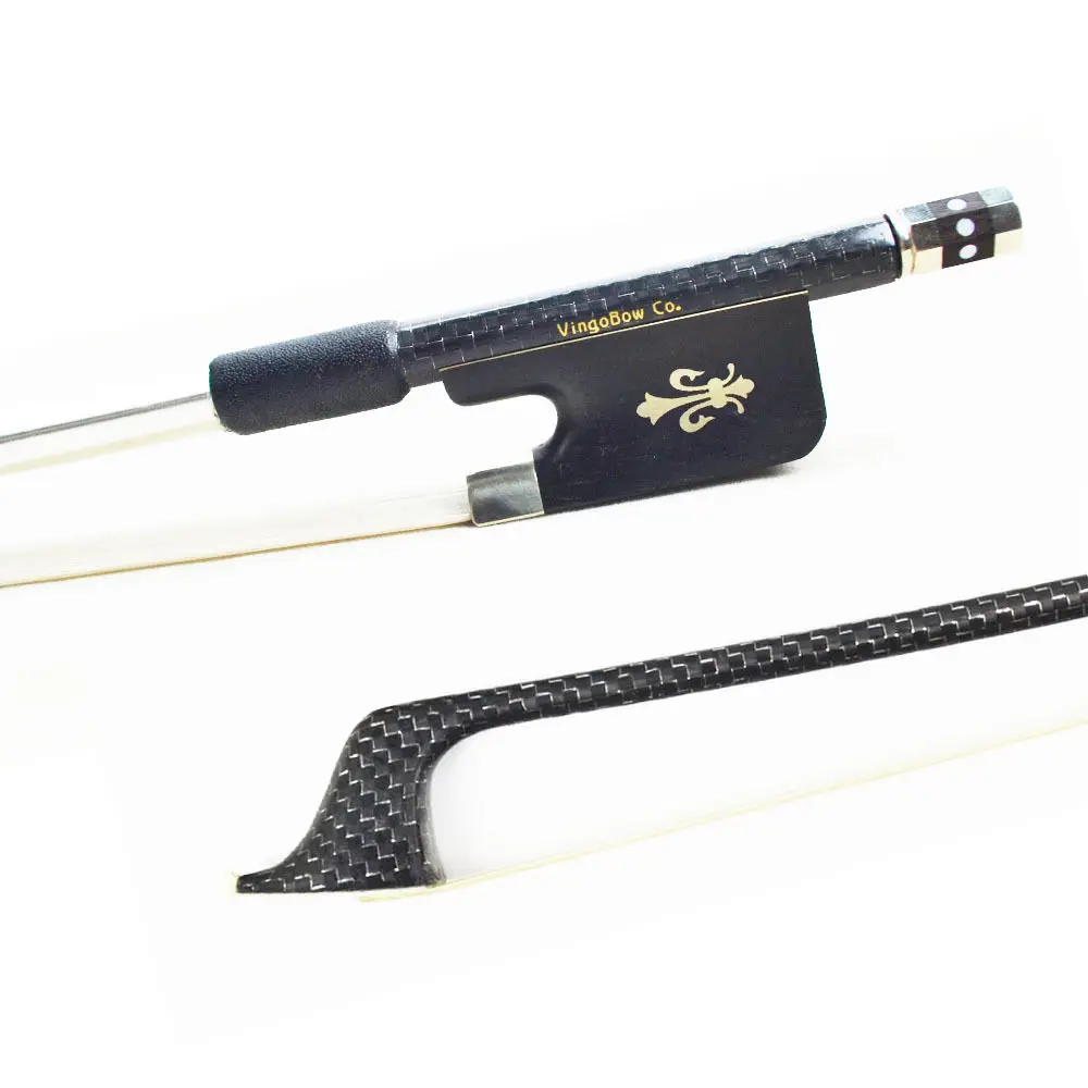 

202C 4/4 Woven Carbon Fiber CELLO BOW Ebony Frog with Fleuron Nickel Silver Fitted Natural Horsehair Cello Parts Accessories