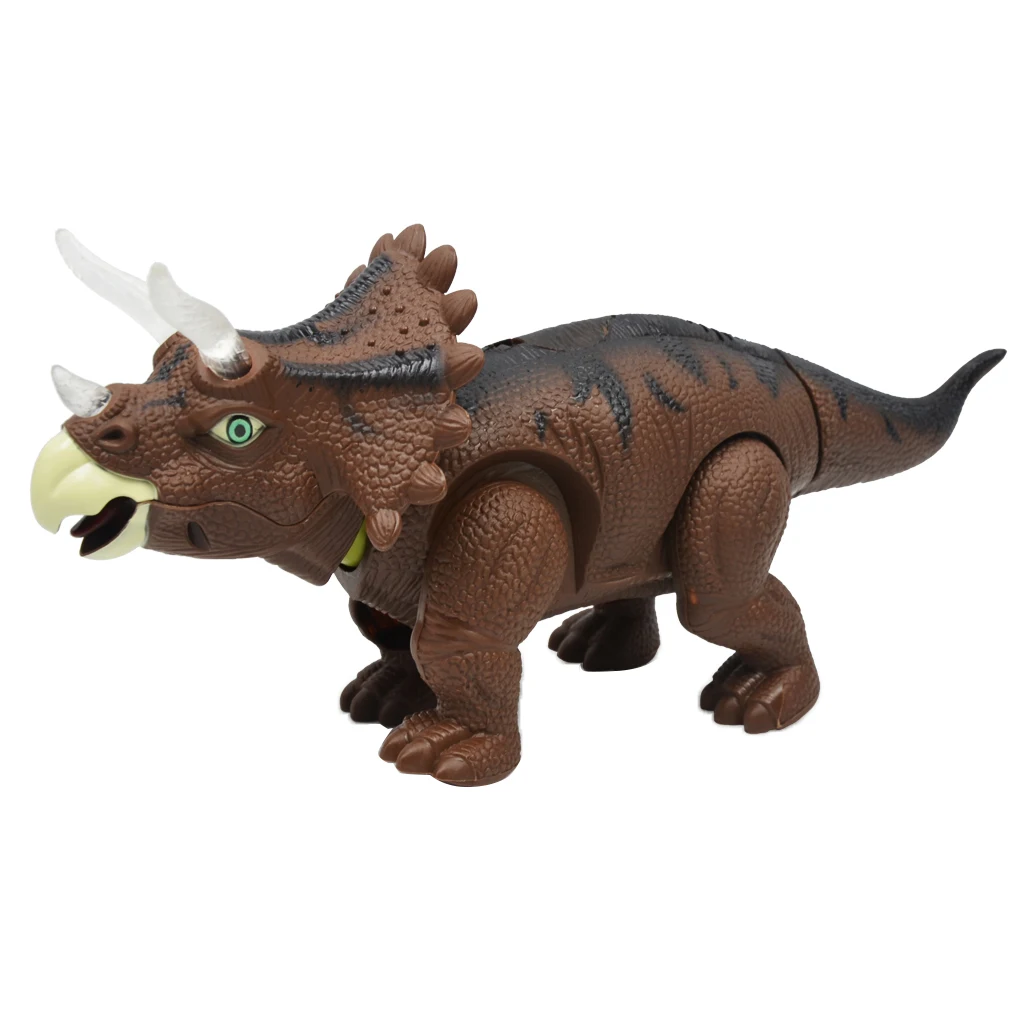 Laying Egg Dinosaur, Walking & Roaring Triceratop Battery Powered Animal with Realistic Sounds & Lights Toy Kid Girls Gifts