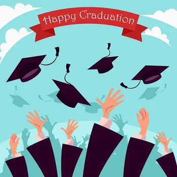 

Happy Graduation Party Backdrop Theme Computer Printed Kids Backgrounds For Photography Art Fabric Children Photoshoot Backdrop