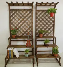 Balcony Flower Stand Antiseptic Wood Multi-layer Stepped Flower Stand, Flower Pot Stand with Cymbidium Mesh Balcony Flower Stand Antiseptic Wood Multi-layer Stepped Flower Stand, Flower Pot Stand with Cymbidium Mesh
