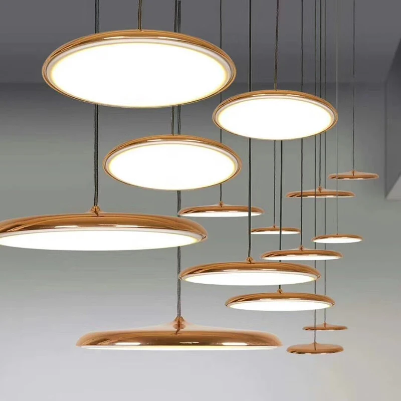 Günstig Moderne Anhänger Licht Dänischen Kunst Metall LED Anhänger Lampe wohnzimmer Hanglamp Küche Leuchte leuchte suspension Nordic lampe