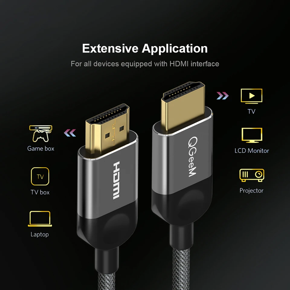 QGEEM HDMI كابل HDMI إلى HDMI 2.0 كابل ل PS3 PS4 العارض شاشة كمبيوتر محمول ذات دقة عالية آبل الكمبيوتر المحمول 1 m 2 m 3 m 5 m كابل Hdmi QGEEM HDMI كابل HDMI إلى HDMI 2.0 كابل ل PS3 PS4 العارض شاشة كمبيوتر محمول ذات دقة عالية آبل الكمبيوتر المحمول 1 m 2 m 3 m 5 m كابل Hdmi