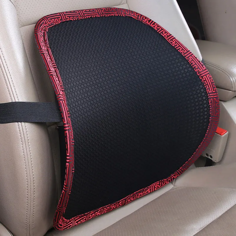 40*40 см сетчатая подушка для автомобильного сиденья защита талии поддержка талии дышащая поясничная Подушка на офисный стул боль в спине авто аксессуары - Название цвета: black red