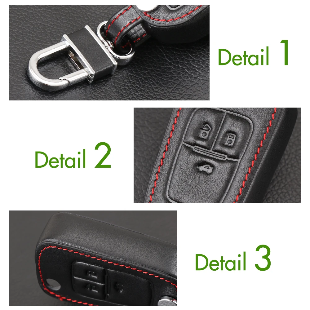 Кожаный пульт дистанционного управления автомобильный брелок для ключей чехол для Chevrolet Cruze Opel Опель МОККА BUICK ENCORE, 3 кнопки выдвижной ключ