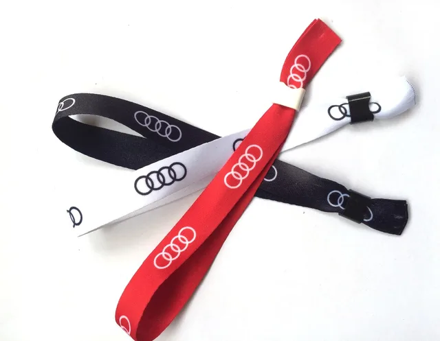 Promozionale Personalizzato su misura sublimazione Tessuto RFID wristband Bracciali one,off raso wristband con logo