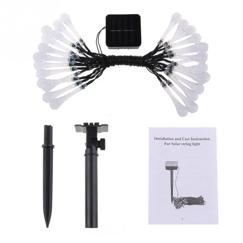 

Free Shipping Outdoor Garden Solar LED String Lights Colorful Drops Elf Waterproof String Lamps LED Twinkle Light