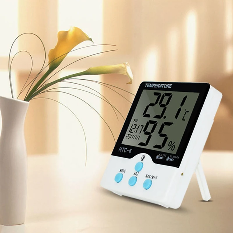 

Smart Home Digital High Accuracy Hygrometer Thermometer Alarm Clo-ck with Large LCD Screen & Backlight