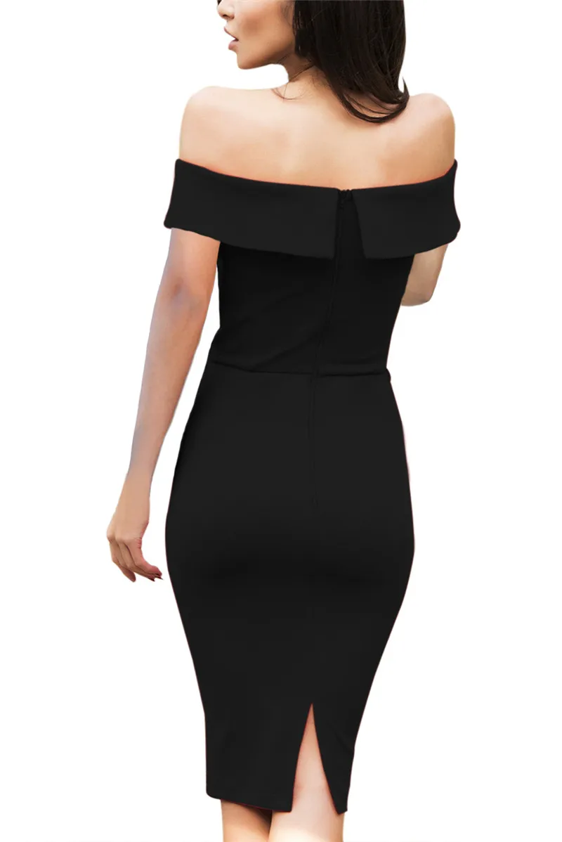 Black-Embroidered-Foldover-Off-Shoulder-Neckline-Slender-Evening-Dress-LC61939-2-2