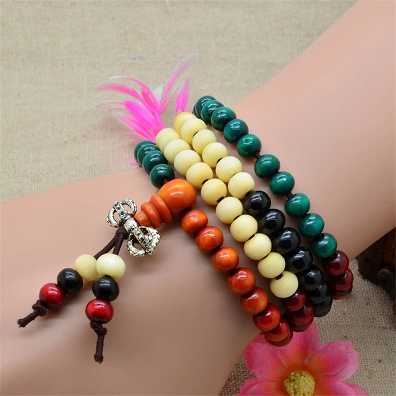 

Fashion Bracelet Natural 6mm Sandalwood 108 Wood Beads Bracelets Handmade Buddha Wood Prayer Unisex Religious Gifts Wholesale