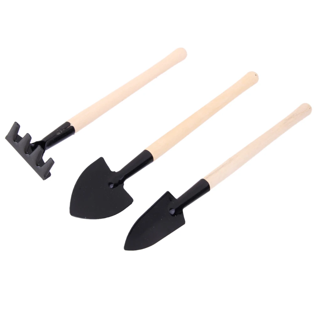 Sets Of 3pcs Kids Mini Garden Tools Shovel Rake Spade Beach Sandbox Toy DIY Flower Vegetable Planting Accessories