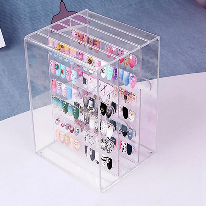 5 Layer 60 Grid Magnetic Adsorption Detachable Hanger Acrylic Transparent Nail Polish Cosmetic Varnish Display Stand Bracket M