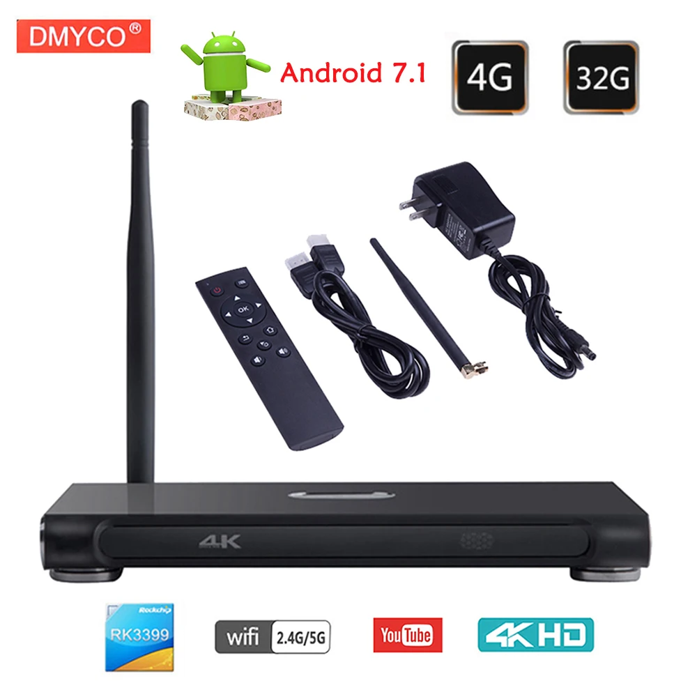 

2018 Android 7.1 tv box 4GB RAM 32GB ROM K10 Plus smart TV BOX RK3399 Six Core 4K 60fps Youtube Google 2.4G&5G WIFI K10Plus box