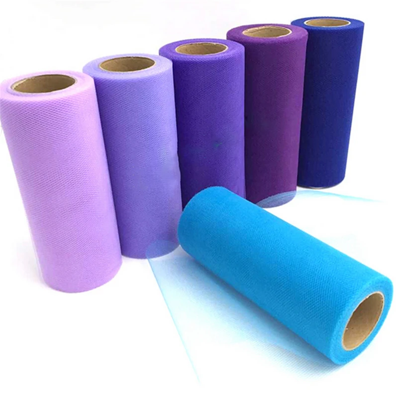 

15cm*25Y Tissue Tulle Roll Fabric Ribbon for Skirt doll DIY sewing Gift Party Bow Tulle Rolls Wedding Party Decoration Supplies
