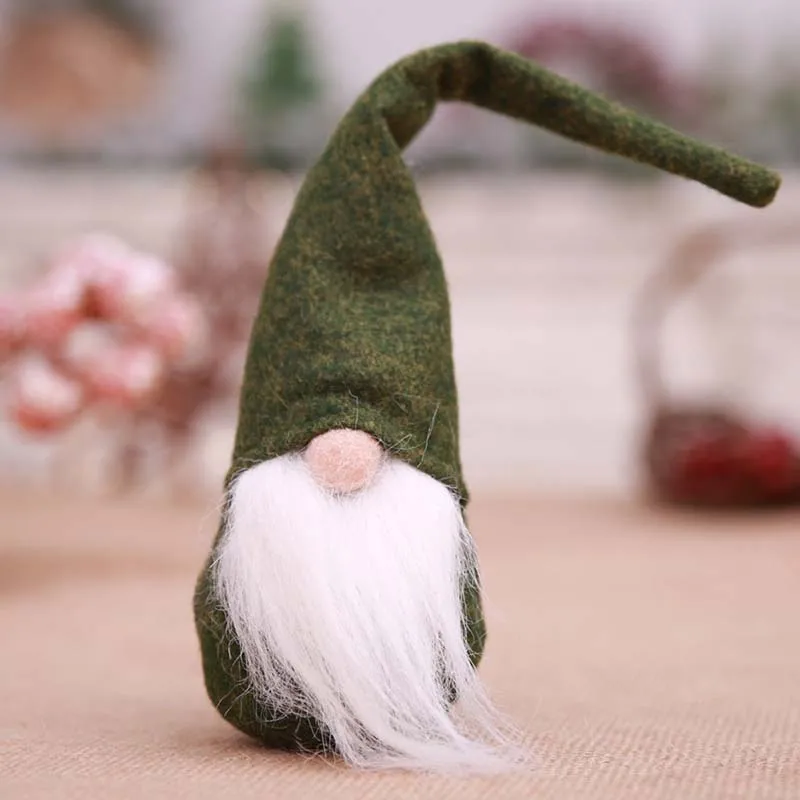 Милый Рождественский Эльф кукла с белой бородой, 3 цвета, украшения, праздничные, новогодние, вечерние, рождественские украшения для дома - Цвет: green
