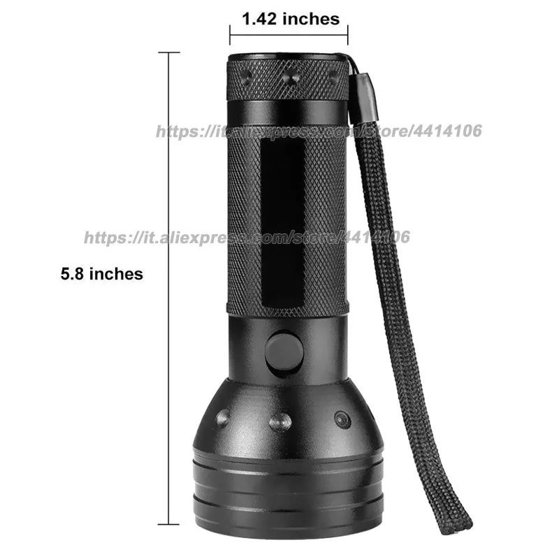  UV Flashlight Black Light 51 LED 395 nM Ultraviolet Blacklight Detector for Dog Urine Pet Stains an