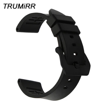 

22mm 24mm Fluoro Rubber Watchband for Seiko Citizen Casio Hamilton Watch Band Brushed Stainless Steel Clasp Strap Wrist Bracelet