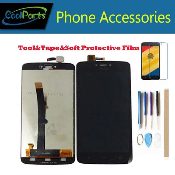 

1PC/Lot High Quality For Motorola C XT1750 XT1755 Moto C LCD Display Screen+Touch Screen Digitizer Assembly Black Color With Kit