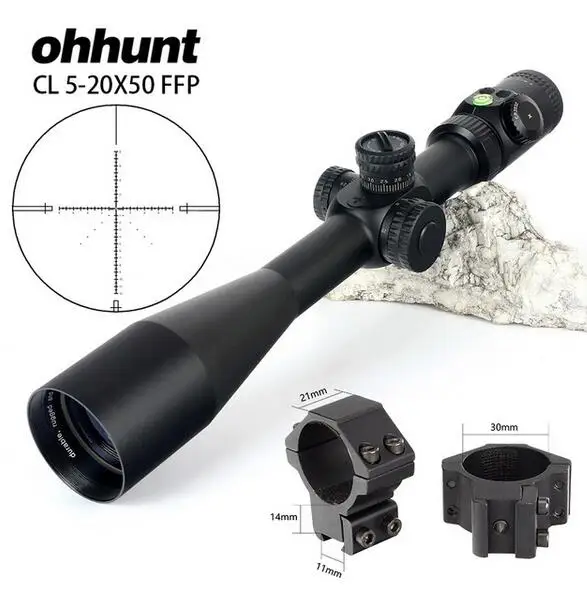 Ohhunt CL 5-20X50 FFP первый фокальный самолет охотничий прицел боковой Параллакс стекло гравированное сетка замок сброс область с пузырьковым уровнем