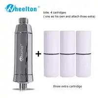 Wheelton スパ水着削除塩素水フィルター清浄機シャワーろ過軟水添付余分な 3 カートリッジ