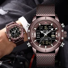 NAVIFORCE, аналоговые цифровые часы для мужчин, роскошные Брендовые спортивные мужские часы из нержавеющей стали, цифровые водонепроницаемые мужские часы 2019, спортивные часы