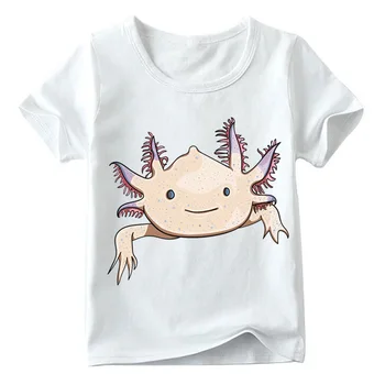 

Fashion Print Cute Pink Axolotl Children T-shirts Summer Baby Boys/Girls Short Sleeve Tops Kids Soft T-shirt Girls Boys Tops