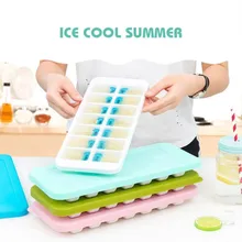 Модные силиконовые с крышкой большие кубики льда со льдом безопасная пищевая ложка PP коробка для хранения и коробка для льда лоток для льда холодные напитки DIY