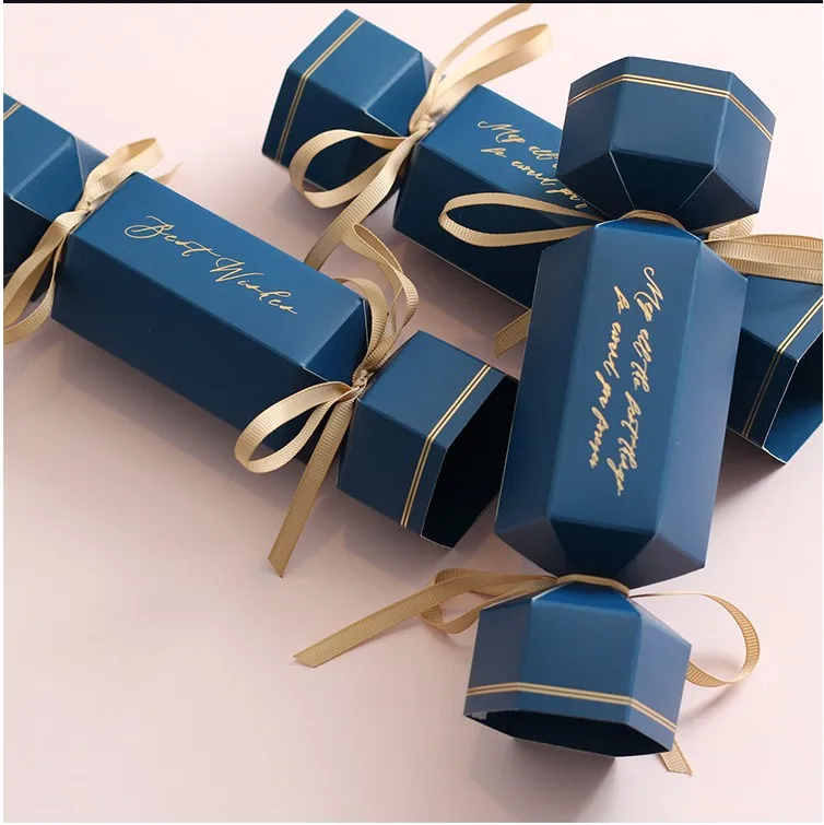 

free shipping 50pcs Wedding favor and gifts luxury big size chocolate box wine red pink blue green candy boxes a gift for guests