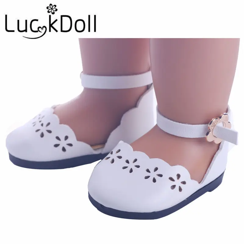 LUCKDOLL одноцветное Цвет Обувь с прорезями подходит 18 дюймов American& 43 см для ухода за ребенком для мам Baby Doll одежду, аксессуары, для девочек, игрушки, поколение, подарок