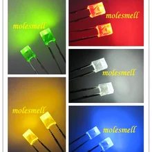 10 шт. 2x3x4 мм рассеянный красный желтый синий зеленый белый рассеянный светодиодный светильник с большим/широкоугольным объективом