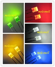 10pcs 2x3x4mm diffused Red Yellow Blue Green White diffused lens LED big/wide angle light lamp 