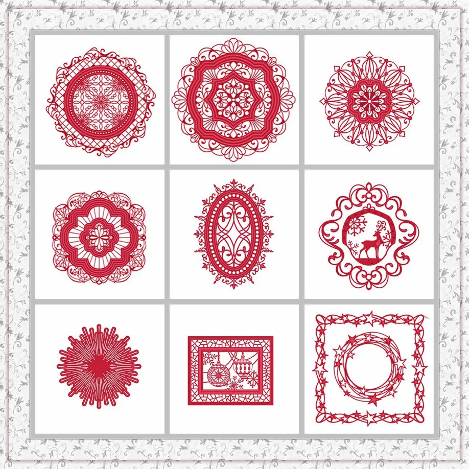 

Mixed Lace Frame Shape Metal Cutting Dies Stencil Scrapbook Album Embossing For Gift Card Making Handcraft Decor
