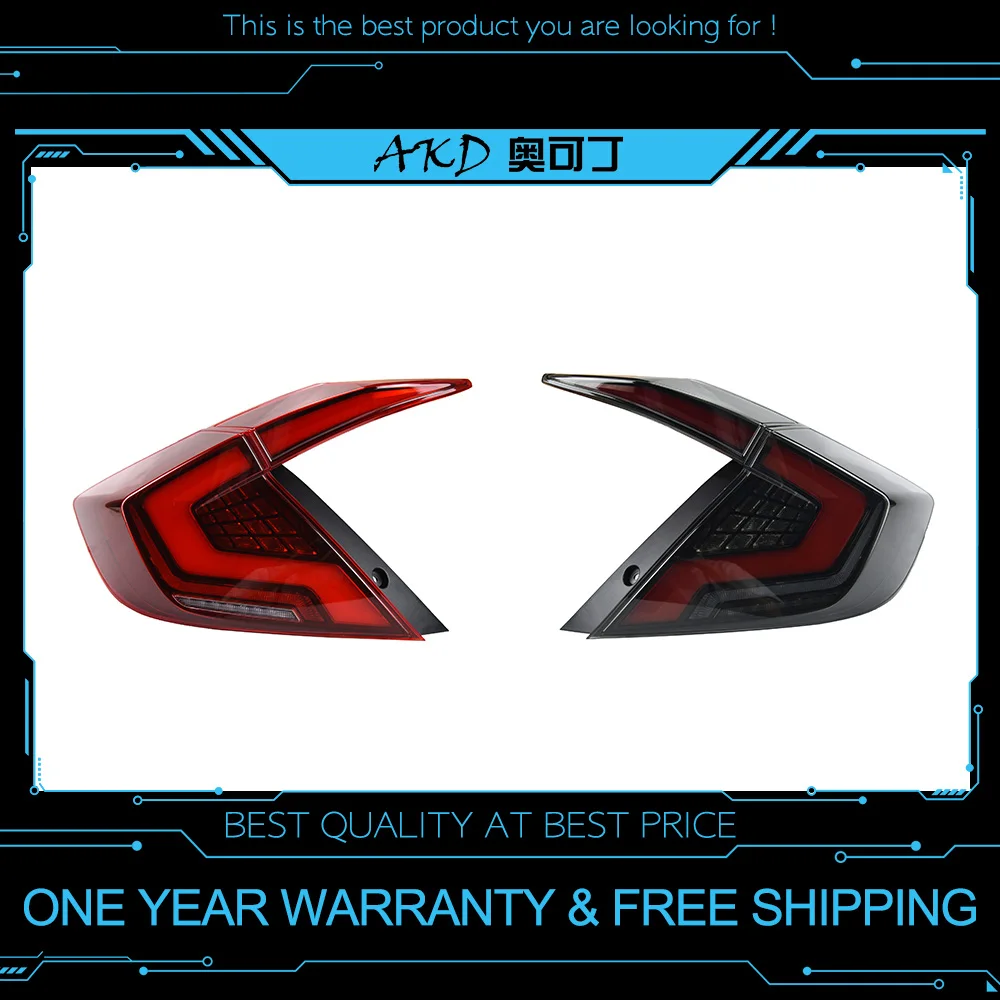  AKD car cars Tail lights For Honda Civic G10 Taillights 10th Sedan 2017 2018 2016 12V LED Car Tail  - 33009973277