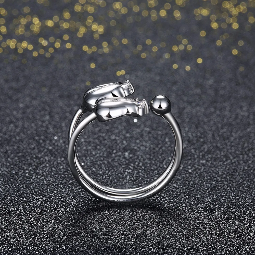 Rose Shape Romantic Solid 925 Sterling Silver Adjustable Rings For Women New 2016 Party Accessorise (JewelOra RI102185)