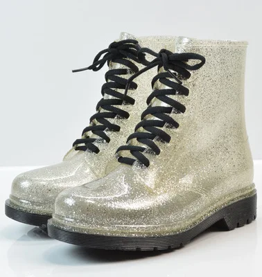 

Fashion Mixed Colors Ladies Rain boots women with short boots new 2018 transparent waterproof boots rubber boots size 36-40
