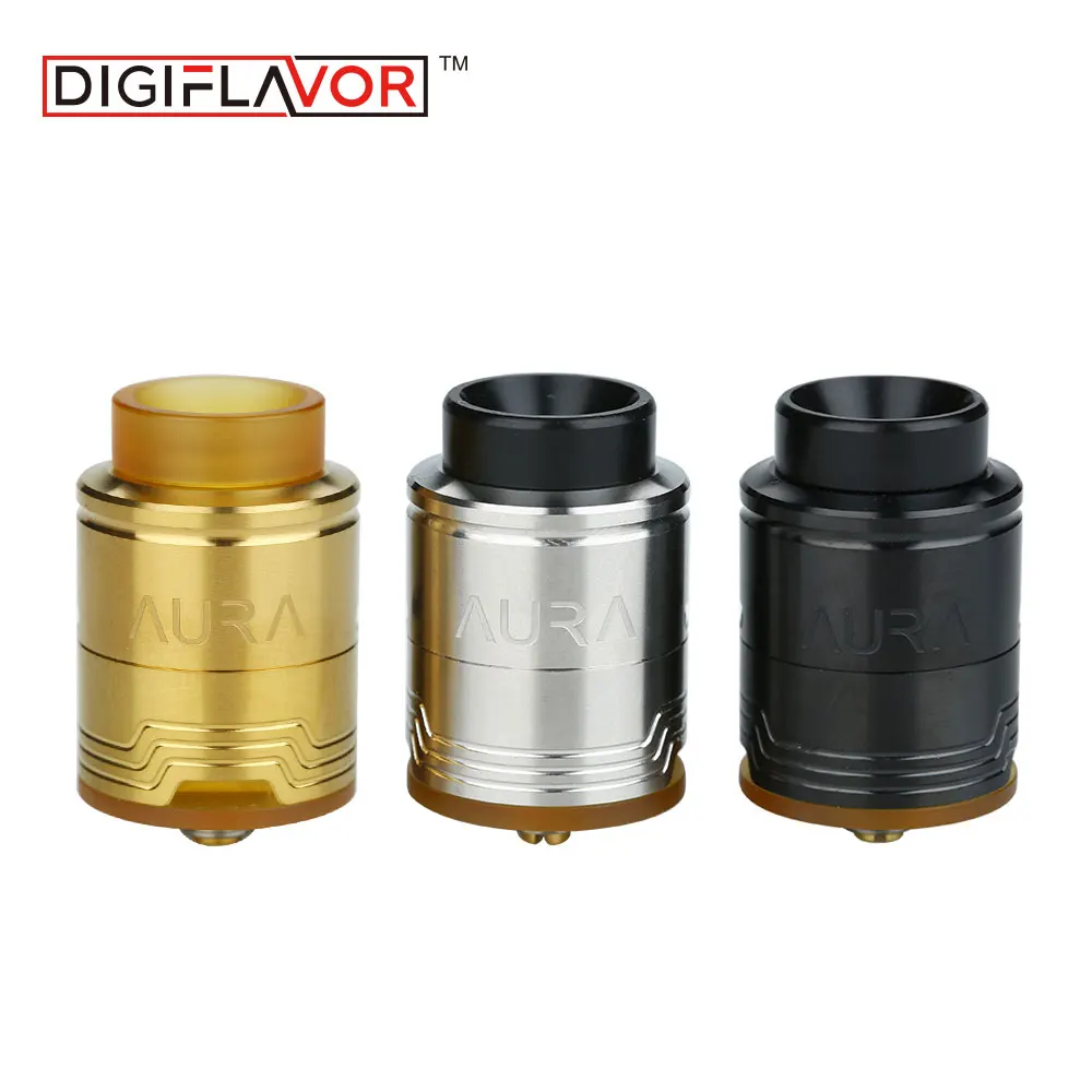

Digiflavor Aura RDA Rebuildable Atomizer with 1.5ml Capacity Tank & Bottom Feeding Connector VS RDTA Function eCigs e-Cigarette
