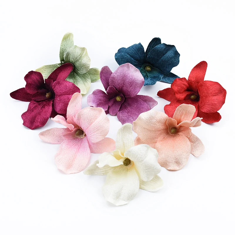 

5 Pieces Autumn decoration wedding silk Butterfly orchid bridal accessories clearance scrapbook flowers wall artificial flowers