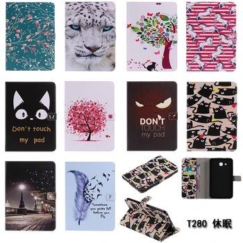

For Coque Samsung Galaxy Tab A 7.0 (2016) T280 T285 SM-T280 Tablet Case Flip PU Leather Stand Book Cover 2016 Tab A6 SM-T285