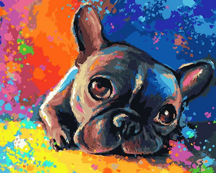 Безрамные diy картины по номерам краски по номерам для домашнего декора ПБН для гостиной 4050 см мышление собака