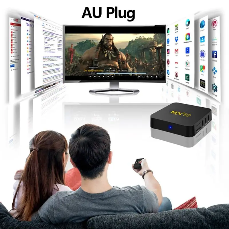 

2018 MX10 Smart Android 7.1.2 TV Box RK3328 4K 4GB/32GB WiFi HD Media Player AU