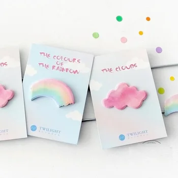 

Cute Color Rainbow cloud notepad Memo Pad Sticky Self-Adhesive Notes Stationery Papelaria Escolar School Supplies