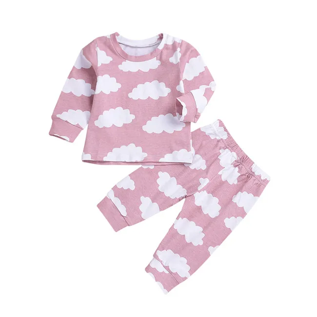 

Newborn Baby Boys Girl Tops T-shirt +Long Pants 2PCs Set Clothes Outfits 0-3T